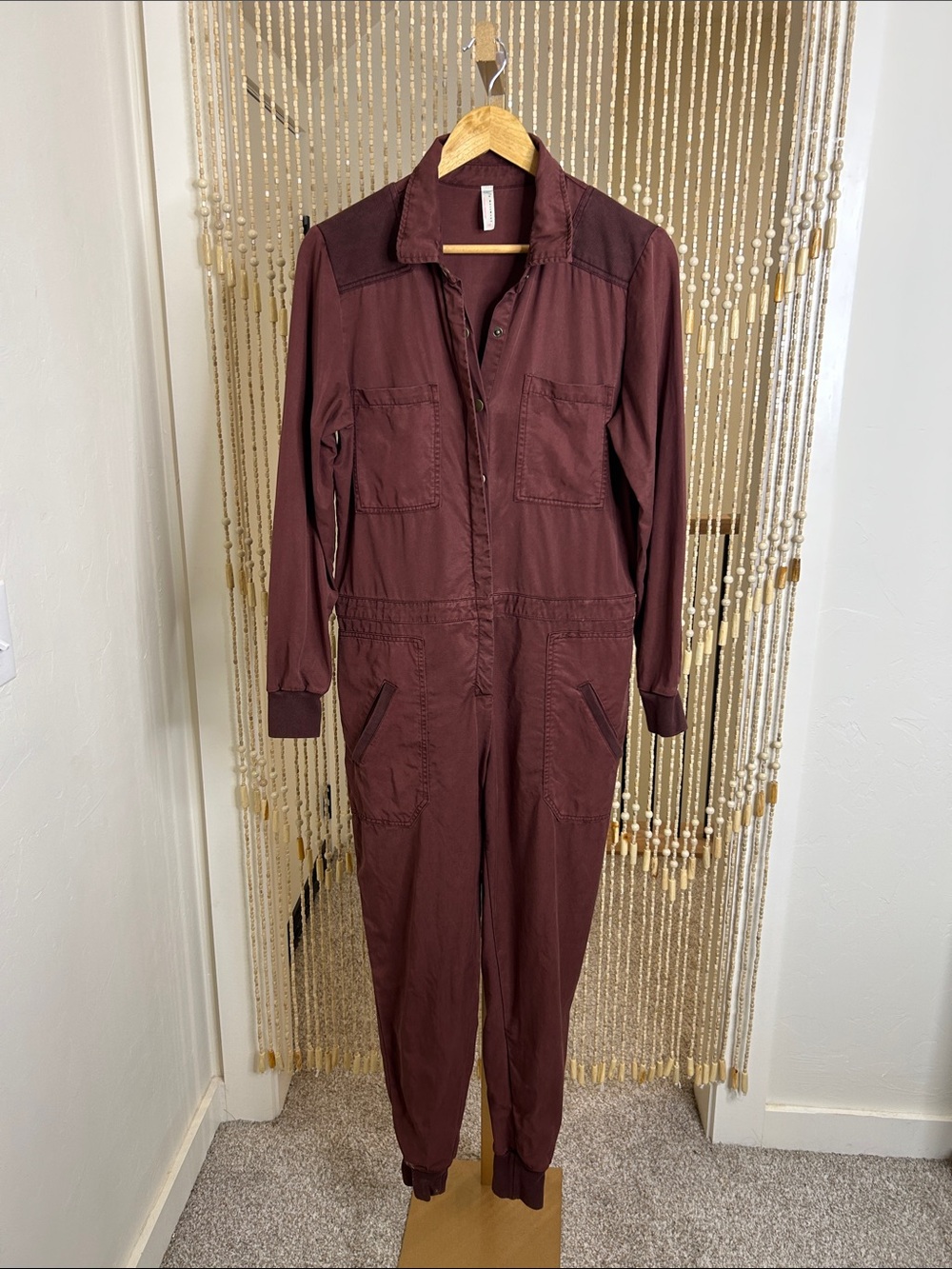 FP Movement by Free People Maroon Utility Jumpsuit